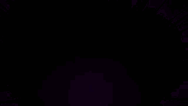 a bunch of purple and blue lights are exploding in the dark