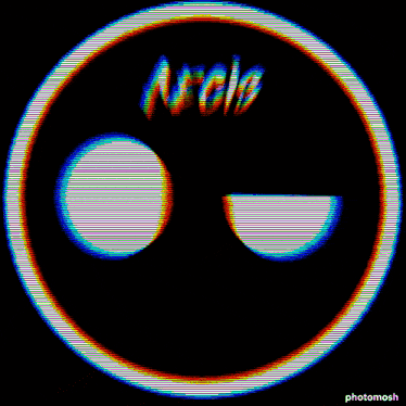 a black background with a circle and the word nclo on it