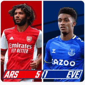 Arsenal F.C. (5) Vs. Everton F.C. (1) Post Game GIF - Soccer Epl English Premier League GIFs