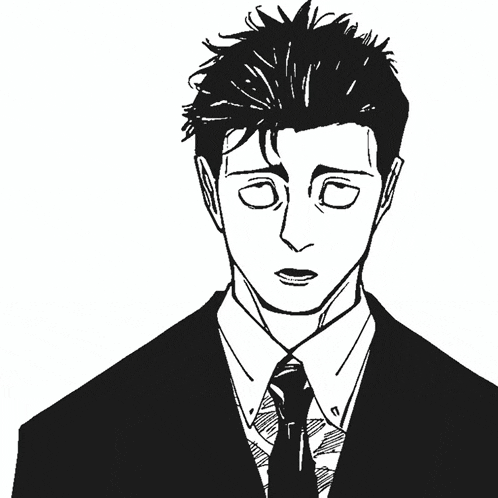 a drawing of a man in a suit and tie