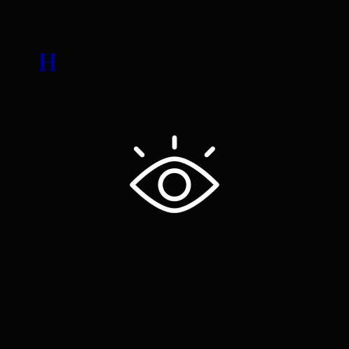 a line drawing of an eye with a circle in the middle on a black background .