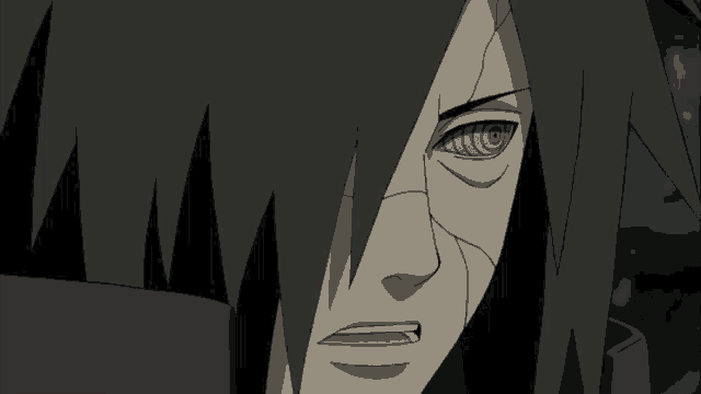 a close up of a person 's face with a red eye
