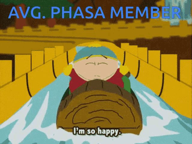 a cartoon of a man on a roller coaster with the words avg. phase member written above him
