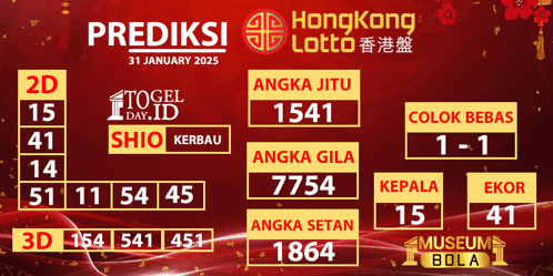 a poster for hong kong lotto on january 31st 2025