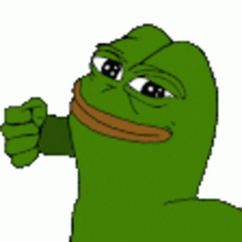a close up of a green fist on a white background