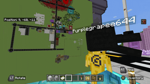 a purple grape is displayed on a map in minecraft