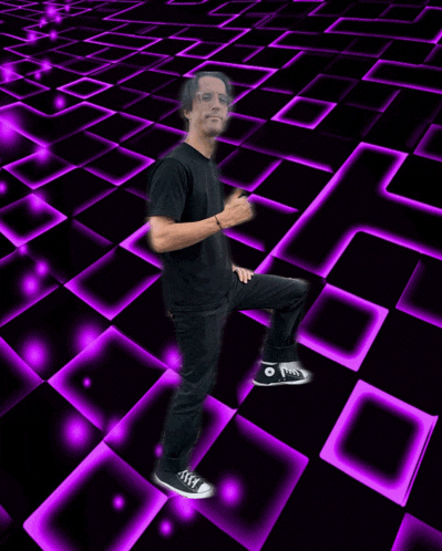 a man in a black shirt stands in front of a purple background with the words best story in yellow