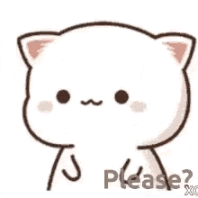 a cartoon cat is asking for something and covering its face with its paw .
