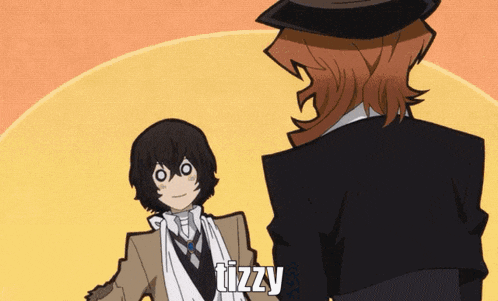 a cartoon character with the word tizzy written on the bottom