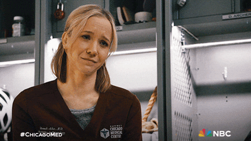 a woman in a chicago medical center scrub top