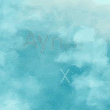 a blue background with the word aynur in red