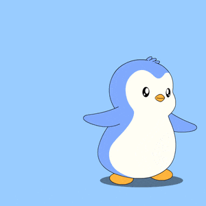 a penguin with a football on its head