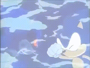 a cartoon of sonic the hedgehog giving a thumbs up with a blue background