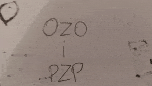 a close up of a piece of paper with the letters ozo and pzp written on it