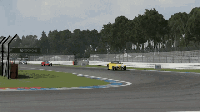 a race track with a sign that says xboxone