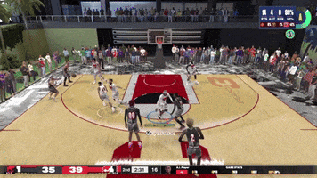 a basketball game is being played and the score is 39 to 31