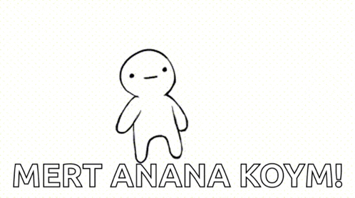 a black and white drawing of two people with the words mert ananas koym