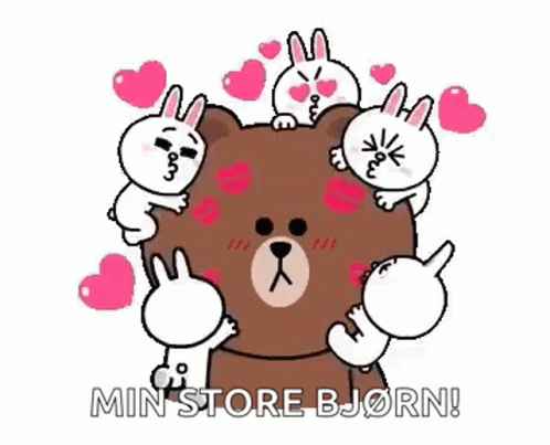 Brown And Cony Love GIF - Brown And Cony Love Kisses GIFs