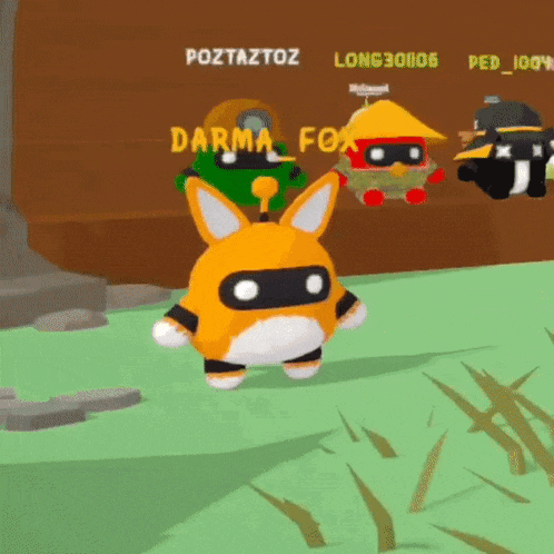 a cartoon character with the name darma fox