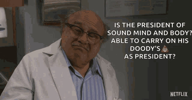 an advertisement for netflix shows a man in a lab coat talking