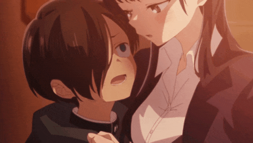 a girl and a boy are touching each other