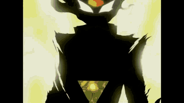 a silhouette of a person with a triangle in the middle