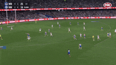 a soccer game is being played on fox