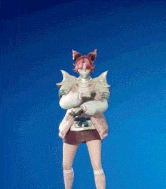 a woman wearing a mask and armor is standing in front of a blue sky .