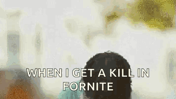 a girl with a backpack is standing in front of a wall and says `` when i get a kill in fornite ''