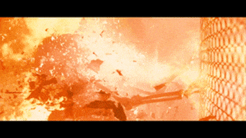 a person is being destroyed by a huge fire