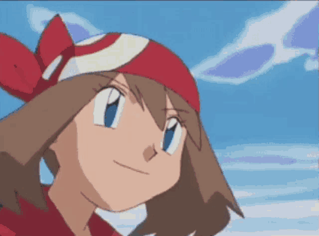 a cartoon character wearing a red and white hat
