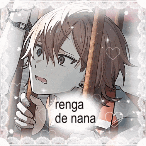 a picture of a boy with the words renga de nana written above him