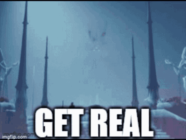 a screenshot of a video game with the words get real