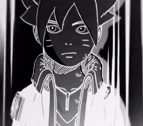 a black and white drawing of a boy with a cat 's head .