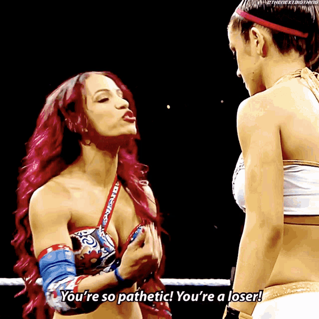 a woman with red hair says you 're so pathetic