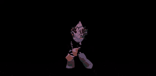 a person is standing in the dark with a book on their head and flowers in their hands .