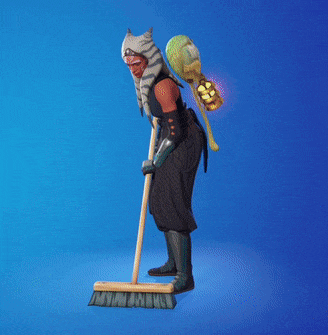 a person is holding a broom in their hand