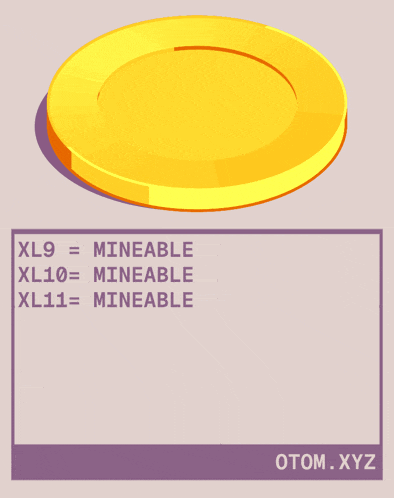 an illustration of a poker chip that says xl9 = mineable and xl10 = mineable and xl11 = mineable