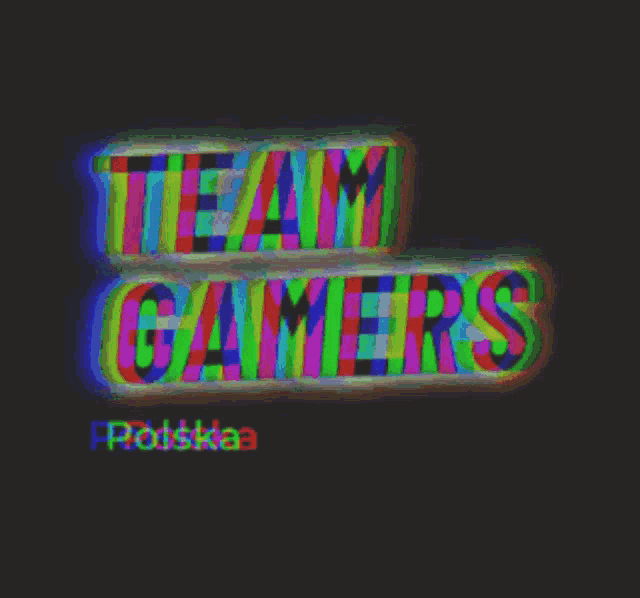 a colorful logo that says team gamers on a dark background
