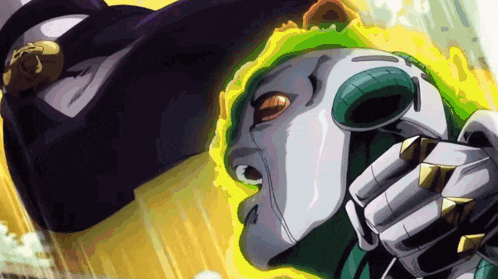 a close up of a person 's face in a cartoon