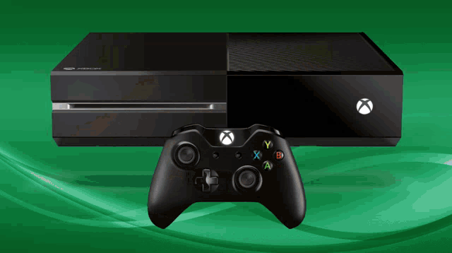 a black xbox one console with a black controller