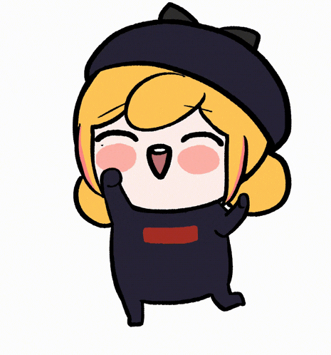 a cartoon drawing of a girl wearing a black sweater with the word supreme on the front