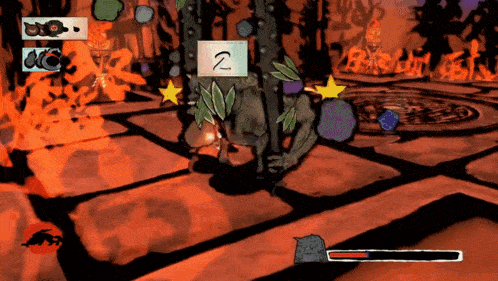 a video game with the number 2 on a sign