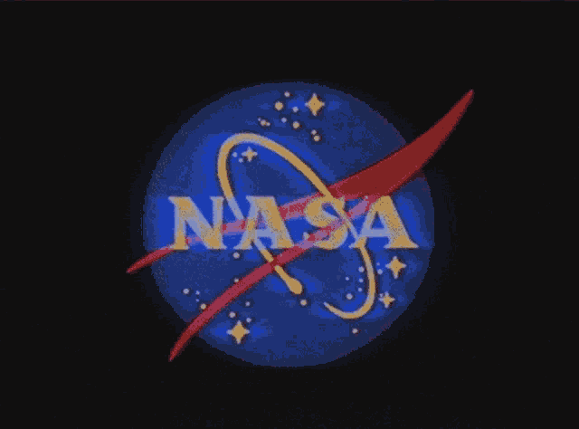 a nasa logo that is blue and red