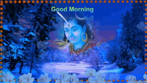 a painting of a woman with the words good morning