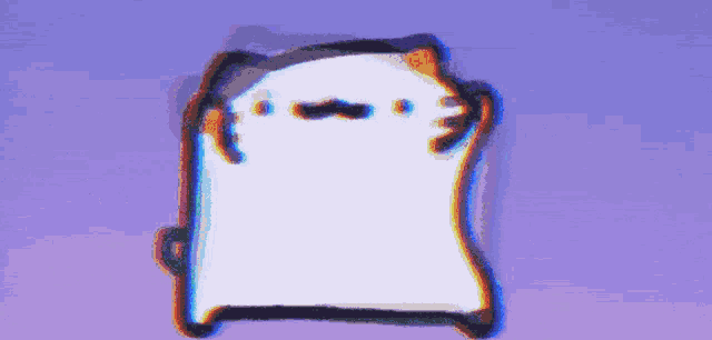a purple background with a white cartoon character