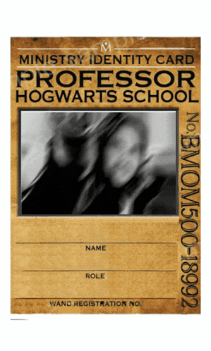 a ministry identity card from hogwarts school
