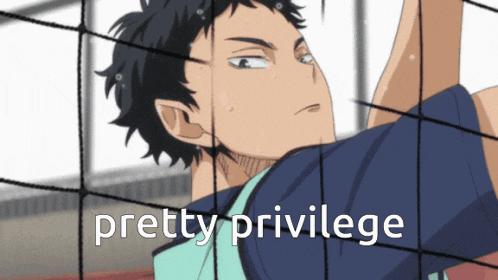 a picture of a volleyball player with the words " pretty privilege " on the bottom