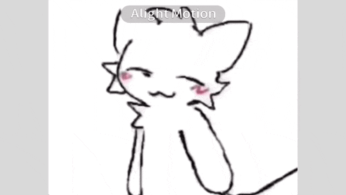 a black and white drawing of a cat with its eyes closed and a pink nose .