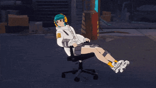 a cartoon of a person sitting on a chair